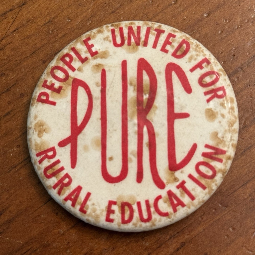 PURE People United For Rural Education Vintage Pinback‎ Button Pin Round Circle